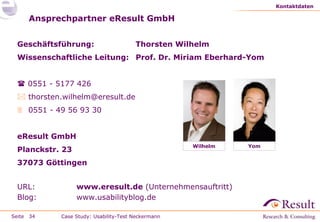 Fallstudie: Usability-Test im Labor (neckermann.de)