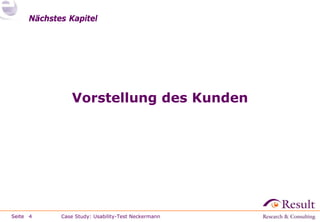 Fallstudie: Usability-Test im Labor (neckermann.de)