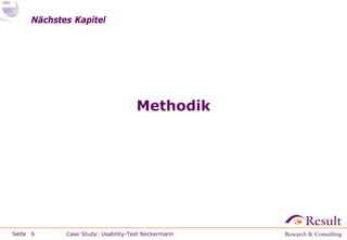 Fallstudie: Usability-Test im Labor (neckermann.de)