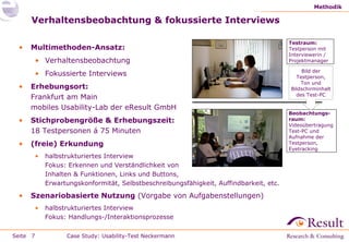 Fallstudie: Usability-Test im Labor (neckermann.de)