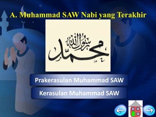 A. Muhammad SAW Nabi yang Terakhir

Prakerasulan Muhammad SAW

Kerasulan Muhammad SAW

 