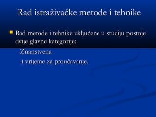 Metod Rada Studij rada | PPT