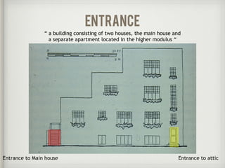 Entrance to atticEntrance to Main house
“ a building consisting of two houses, the main house and
a separate apartment located in the higher modulus “
entrance
 