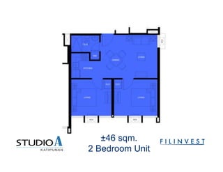 ±46 sqm
2-Bedroom Unit
±46 sqm.
2 Bedroom Unit
 