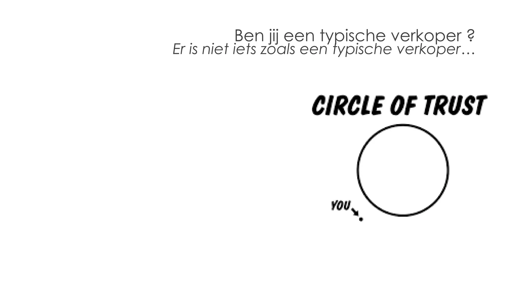 Ben jij een typische verkoper ?
Er is niet iets zoals een typische verkoper…
 