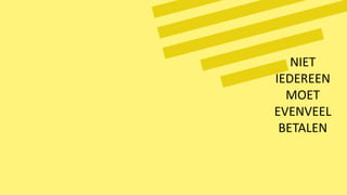 NIET
IEDEREEN
MOET
EVENVEEL
BETALEN
 