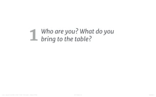 STUDIO D FINAL100 QUESTIONS FOR THE YOUNG CREATIVE
Some have a clear understanding of their personal
goals, the “design” i...