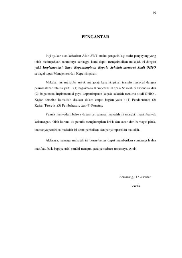 Ohio Leadership style (Kepemimpinan Kepala Sekolah)