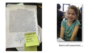 Shea’s self assessment…..
 