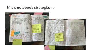Mia’s notebook strategies…..
 