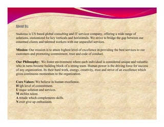 Studioline Consulting Inc Presentation Final