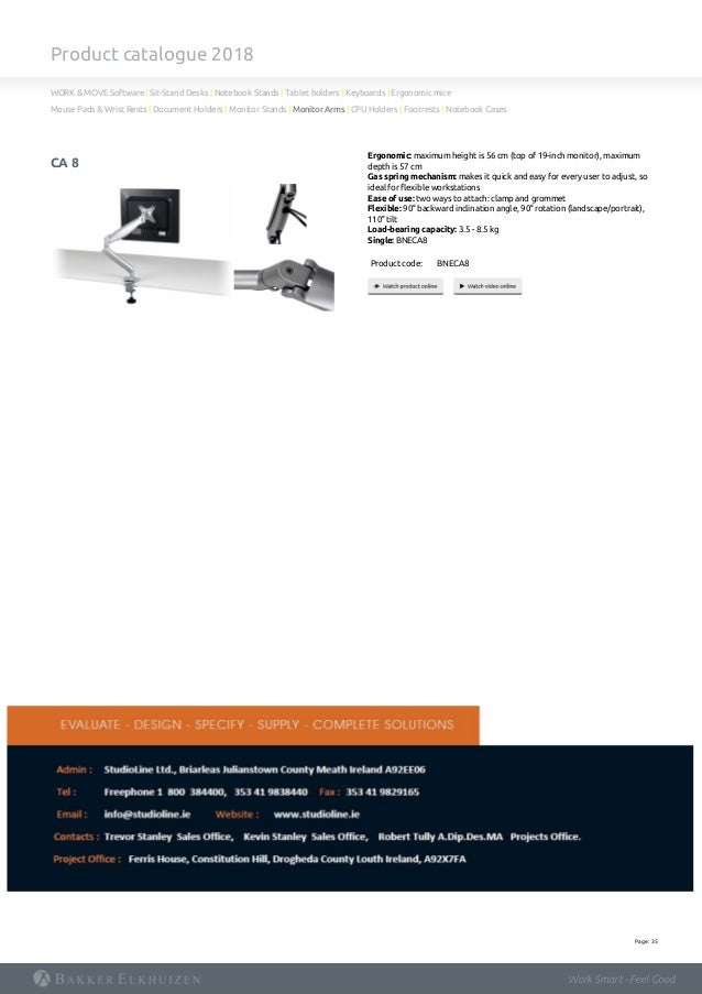 Studio Line Ergonomic Solutions Product Catalogue