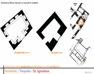 projected plan                           actual plan




Comparison of the projected paneled figures vs the actual plan

Studiolo : Tiepolo : St. Ignatius                                 05.31.12
 
