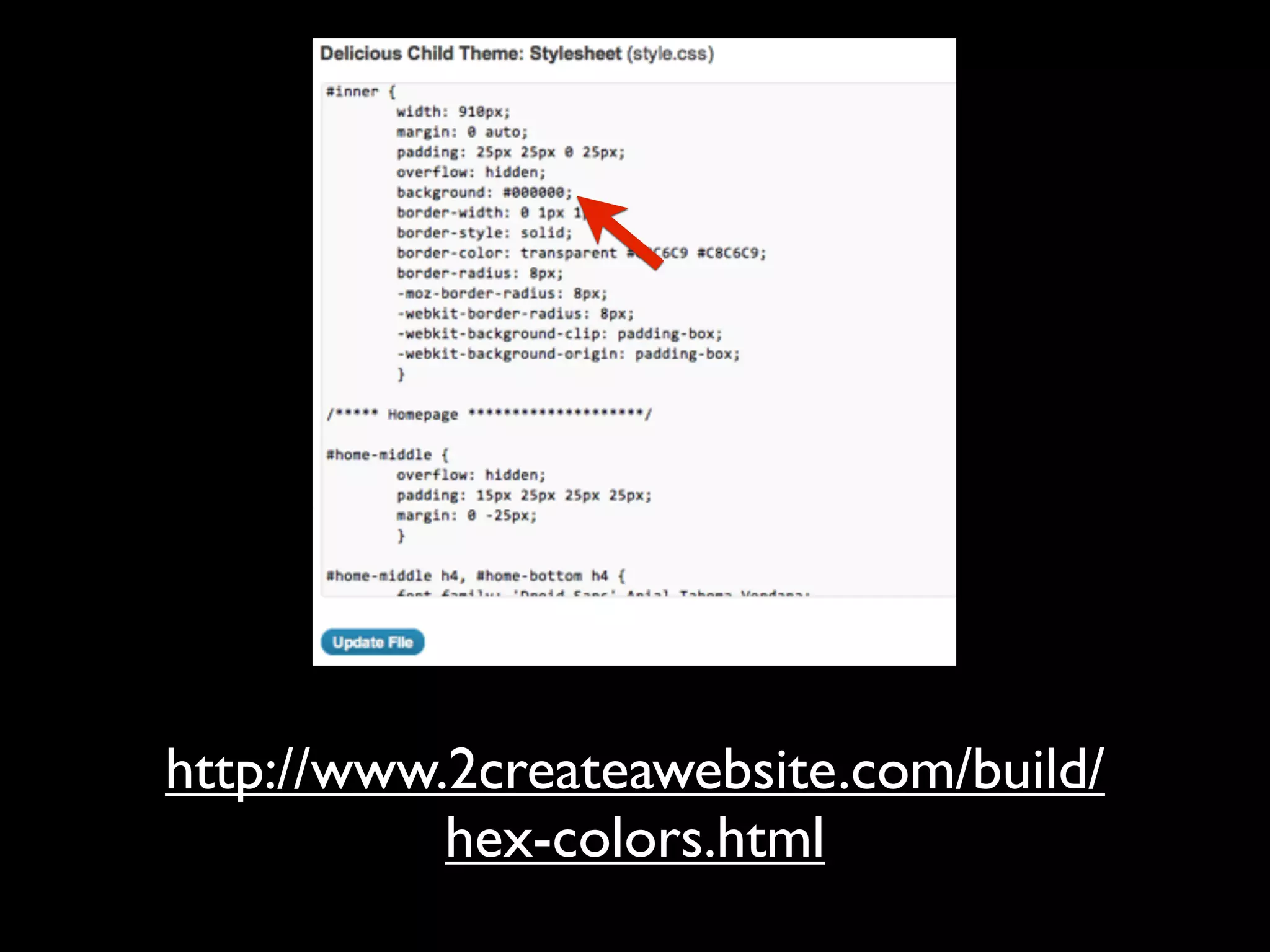http://www.2createawebsite.com/build/
           hex-colors.html
 