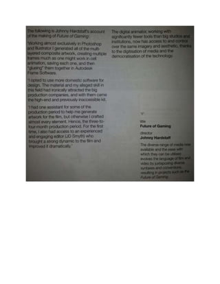 Studios and digital  animation