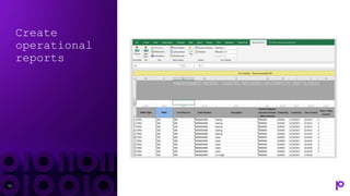 Create
operational
reports
15
 