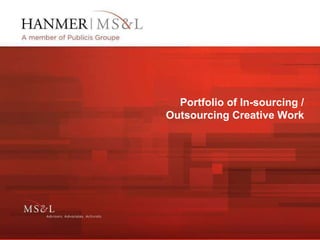 Portfolio of In-sourcing / Outsourcing Creative Work 