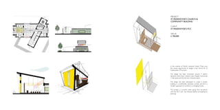 PROJECT
ST. FRIDESWYDE’S CHURCH &
COMMUNITY BUILDING

CLIENT
ST. FRIDESWYDE’S PCC

VALUE
£ 700,000




In the suburbs of North Liverpool, Studio Three won
the unique opportunity to design a new church for St
Frideswydes of Thornton.

The design has been structured around 3 distinct
elements which have 3 distinct uses: Chapel, Community
/ Cafe space and the Service / Amenity spine.

The design has been developed to create a marker
building in a traditionally suburban context and form a
modern approach to worship in a changing society.

This project is currently under going final discussions
with the PCC and the Diocese before proceeding to
planning.
 