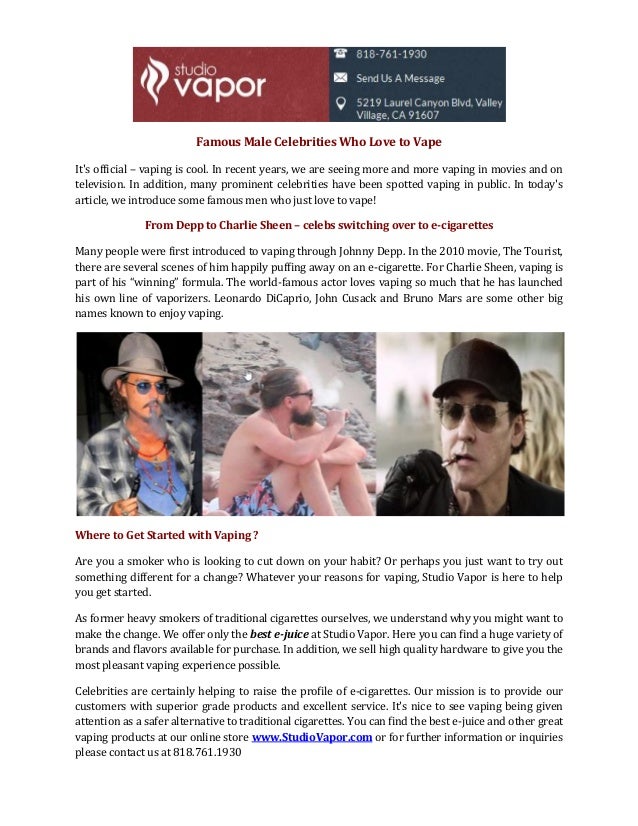 Famous Male Celebrities Who Love To Vape