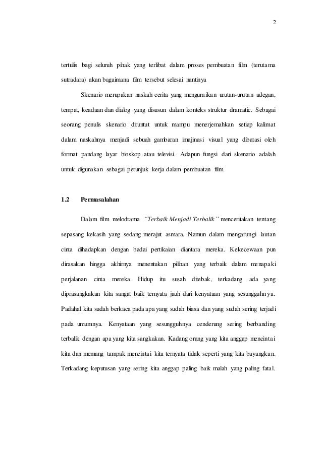Studi perancangan penulisan skenario dalam produksi film 