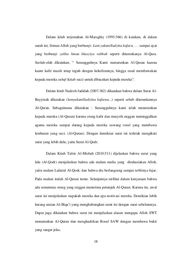 Studi Tafsir Q S Al Bayyinah Ayat 1 4