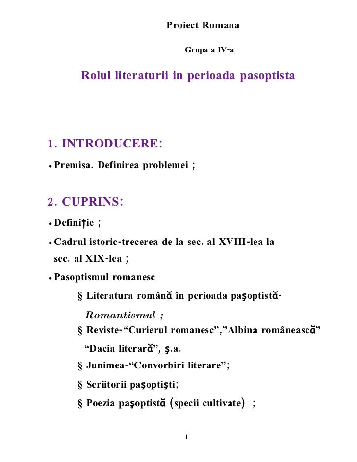 rolul literaturii in perioada pasoptista ppt