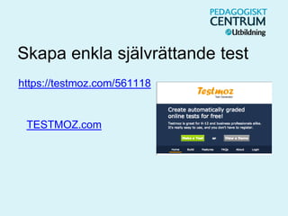 TESTMOZ.com
Skapa enkla självrättande test
https://testmoz.com/561118
 