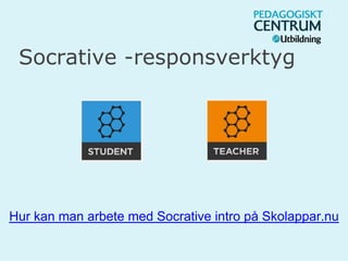 Socrative -responsverktyg
Hur kan man arbete med Socrative intro på Skolappar.nu
 