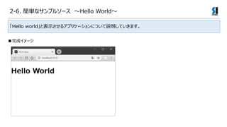 2-6. gʥץ륽` Hello World
Hello worldȱʾ륢ץꥱ`ˤĤhƤޤ
ɥ`
 