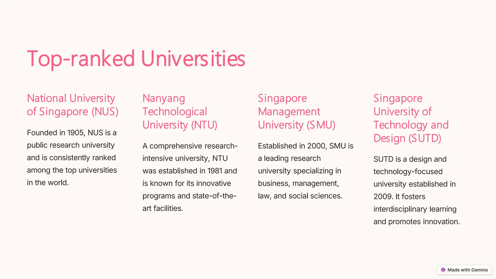 Study in Singapore – A Guide for International Students | PDF