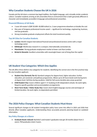 Study in the UK from Canada 2026: Student Visa Process & Requirements ...