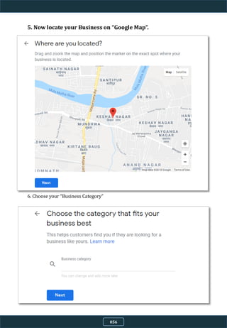 5. Now locate your Business on “Google Map”.
6. Choose your “Business Category”
056
 
