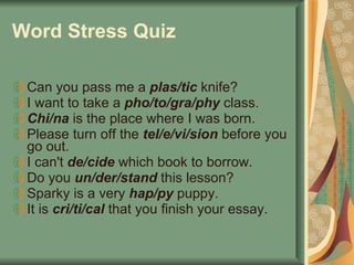 Study Of English Stress And Intonation | PPT