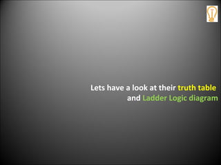 Lets have a look at their truth table
and Ladder Logic diagram
 