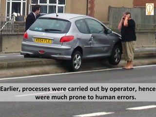 Earlier, processes were carried out by operator, hence
were much prone to human errors.
 