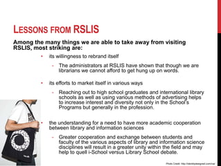 discovering Scandinavian Library Culture and Style Through LecturesOur initial discussion at RSLIS provided us with a better framework for understanding the Danish library world.  The lectures we received at RSLIS in our first week of study oriented Danish library culture within context of broader Scandinavian library culture and established it as both unique and part of the regional whole. 