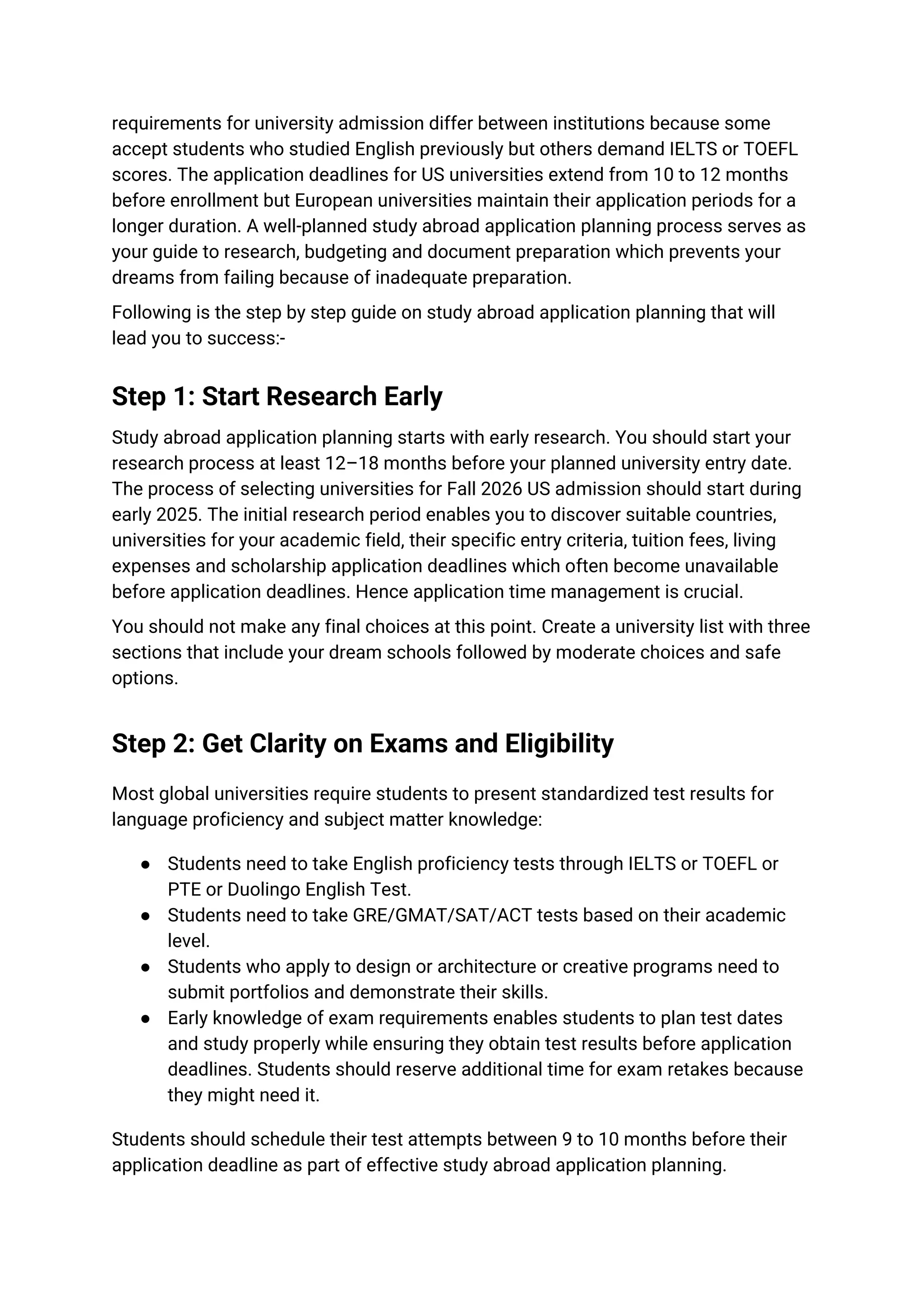 Study Abroad Application Planning: A Complete Guide for Indian Students ...