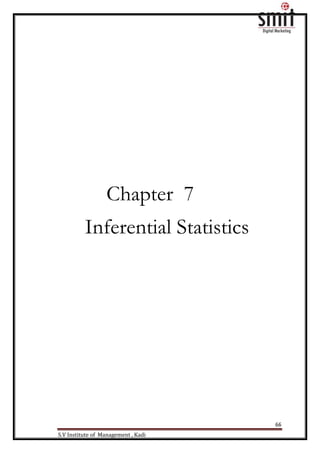 66
S.V Institute of Management , Kadi
Chapter 7
Inferential Statistics
 