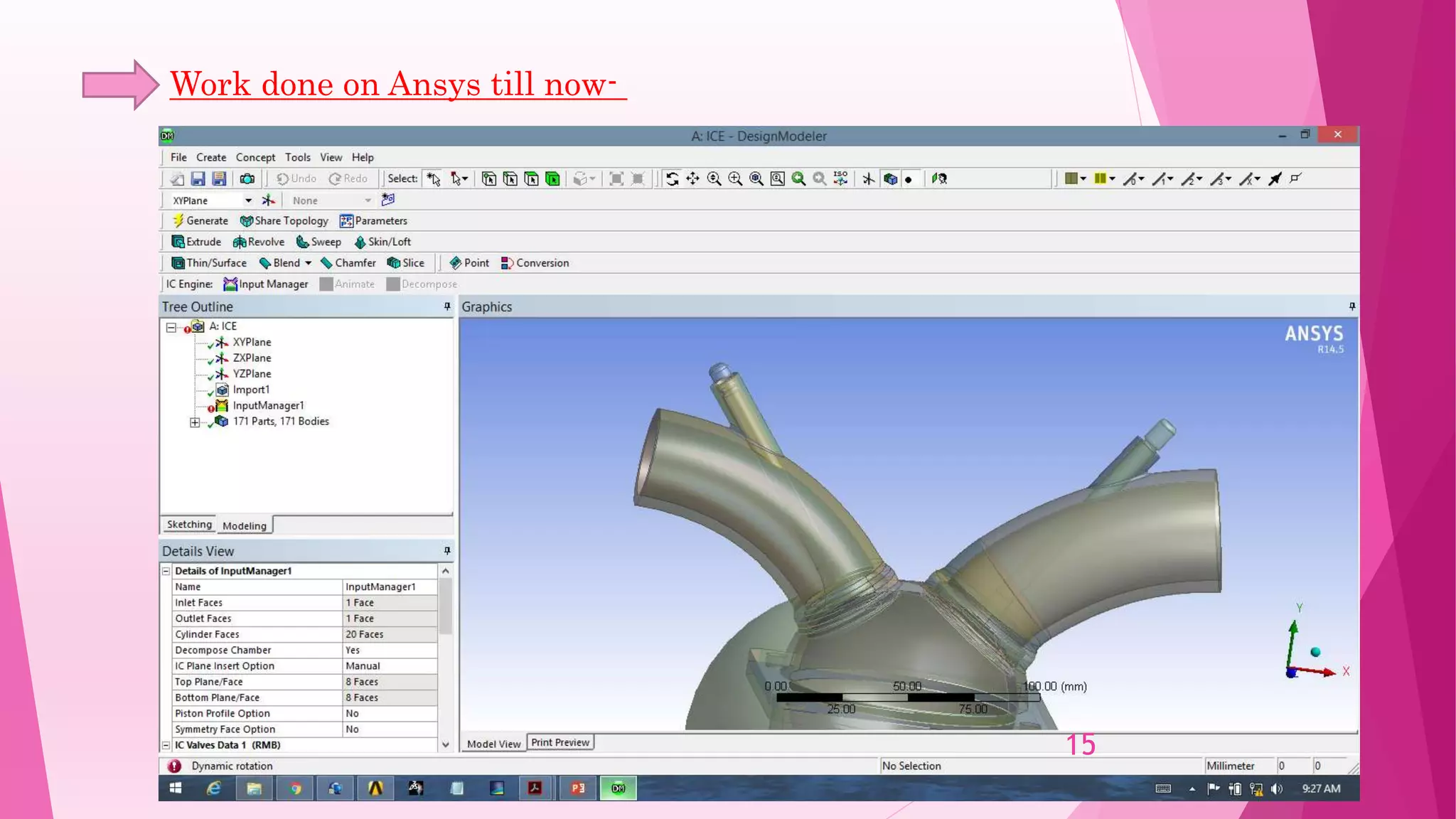 Work done on Ansys till now-
15
 