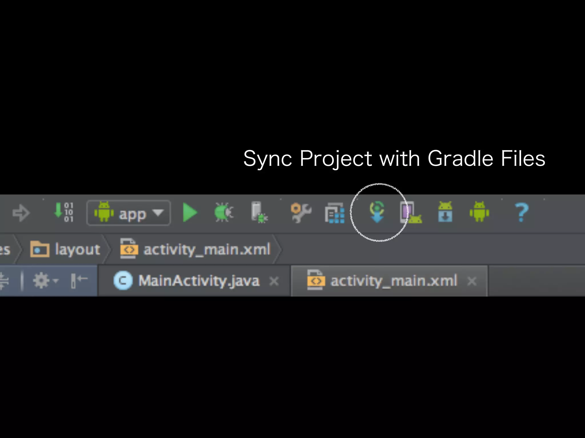 Sync Project with Gradle Files 
 