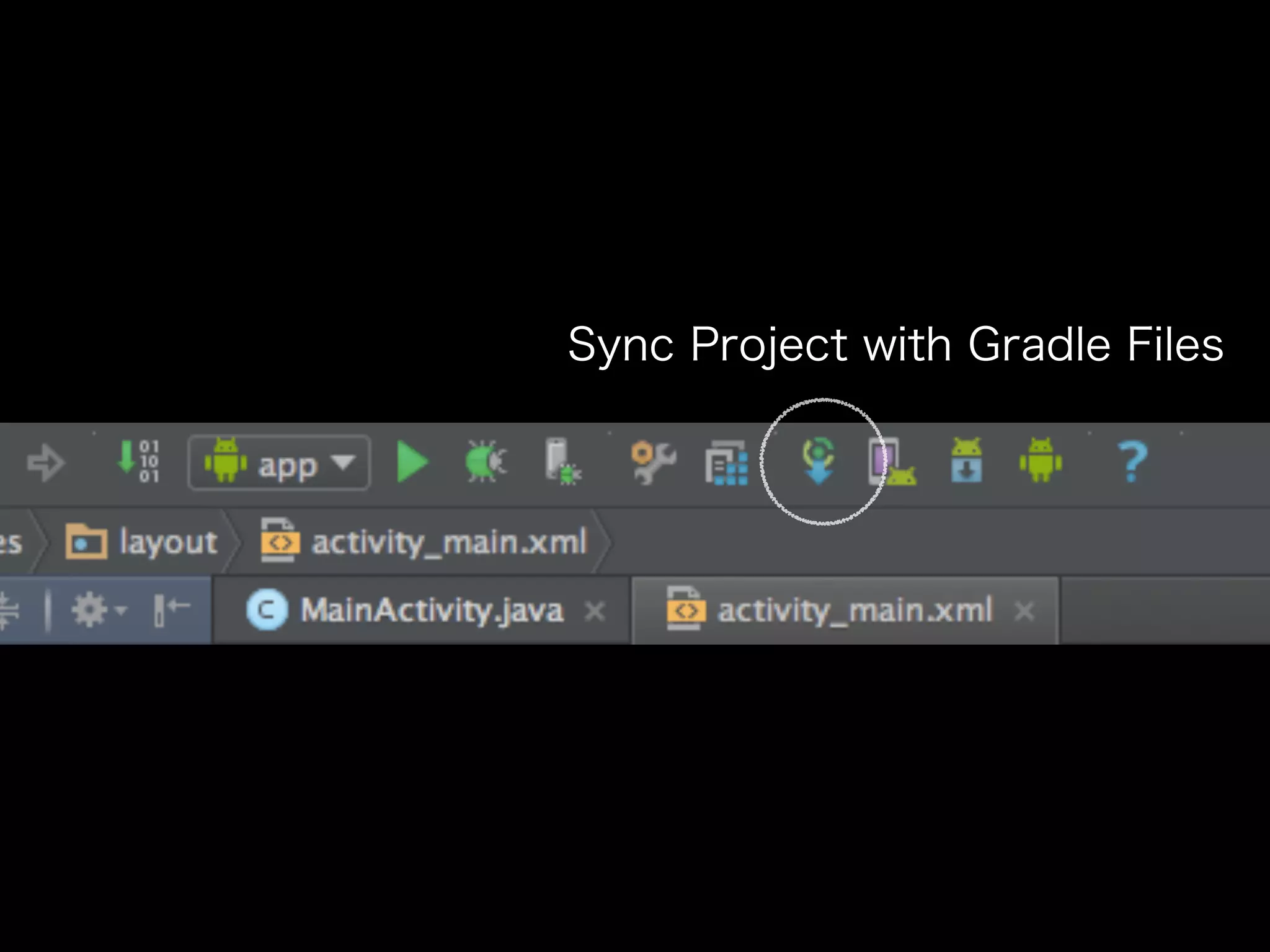 Sync Project with Gradle Files 
 