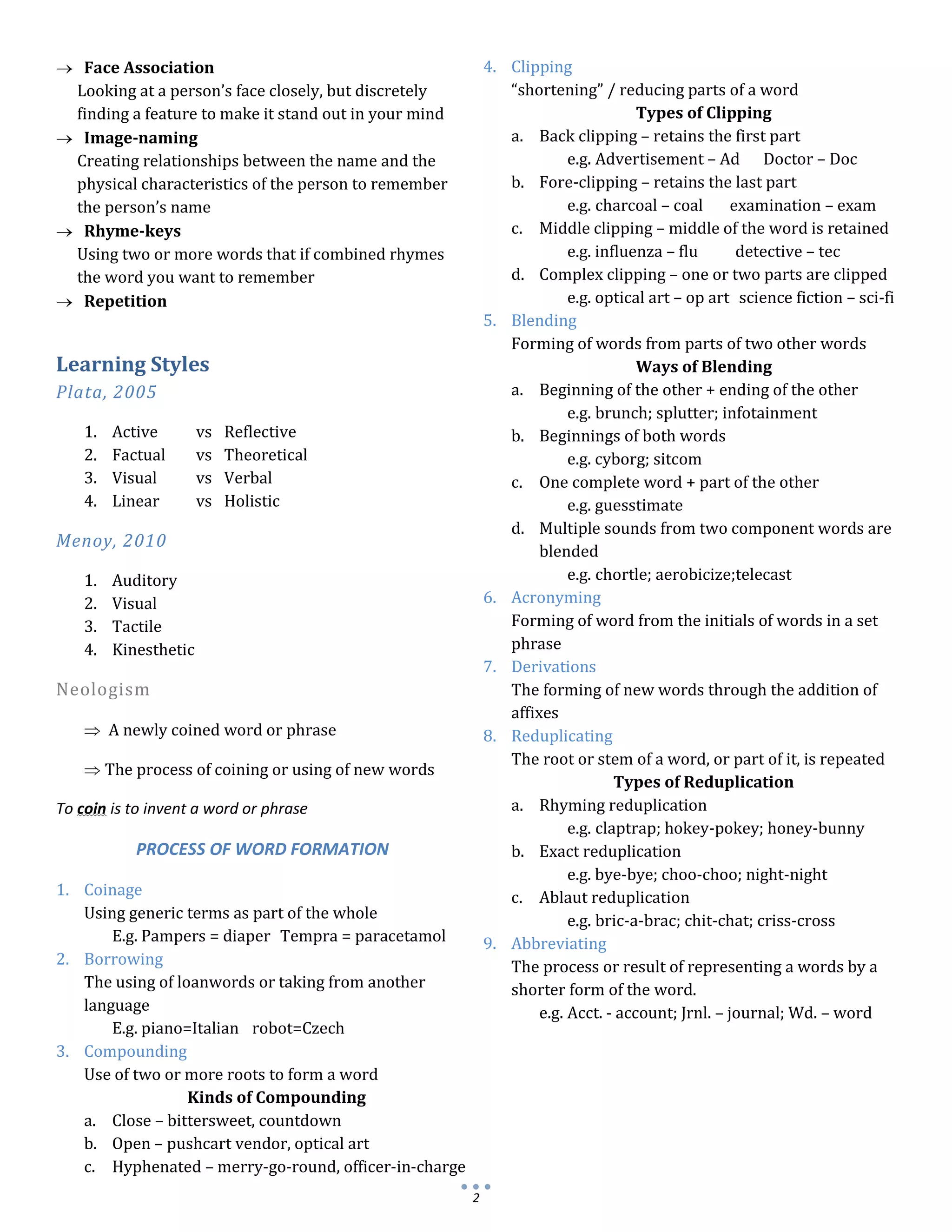 Study and thinking skills | DOCX