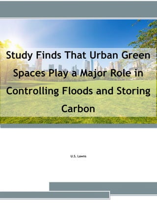 Study Finds That Urban Green
Spaces Play a Major Role in
Controlling Floods and Storing
Carbon
U.S. Lawns
 
