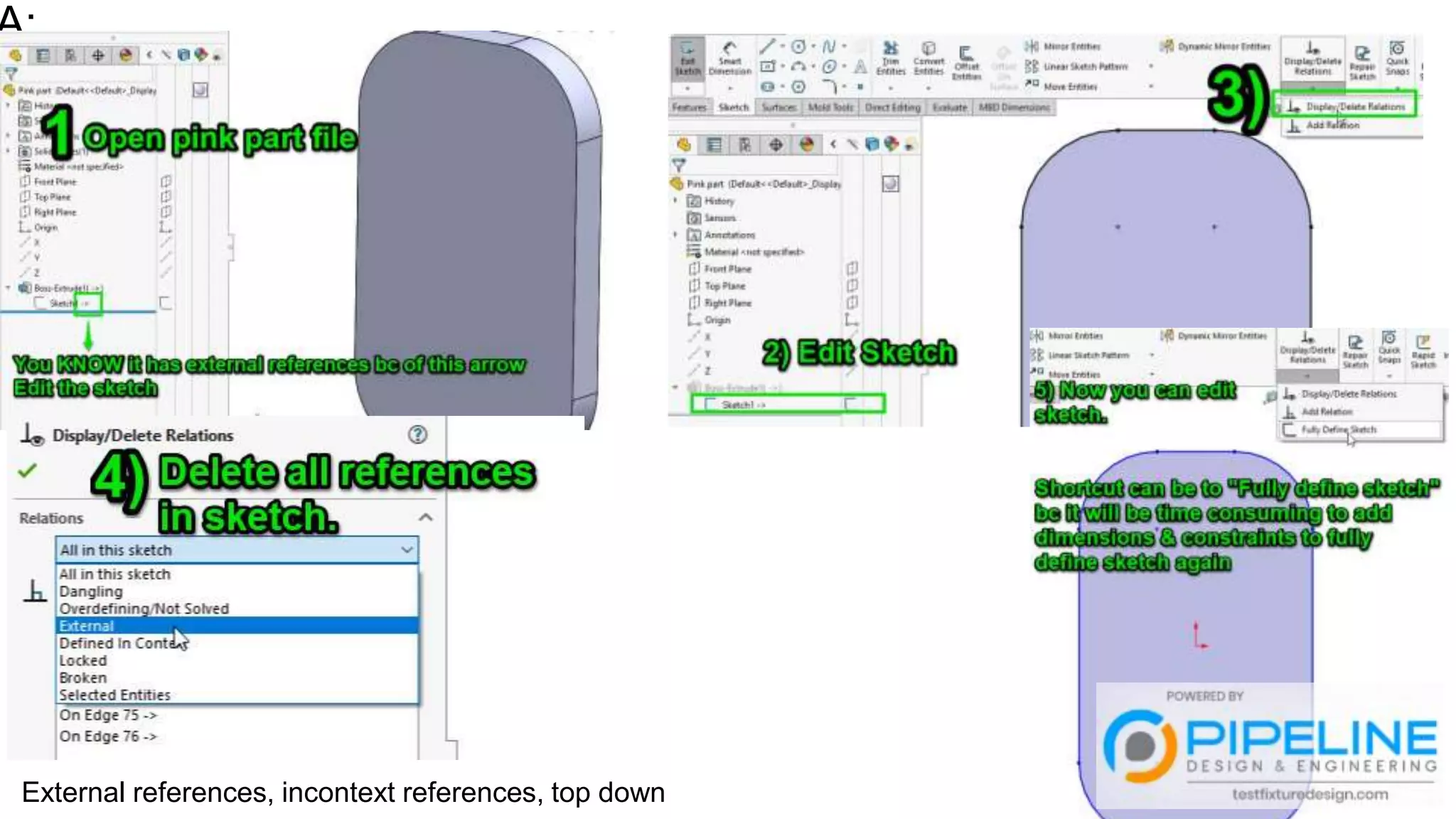 A:
External references, incontext references, top down
 