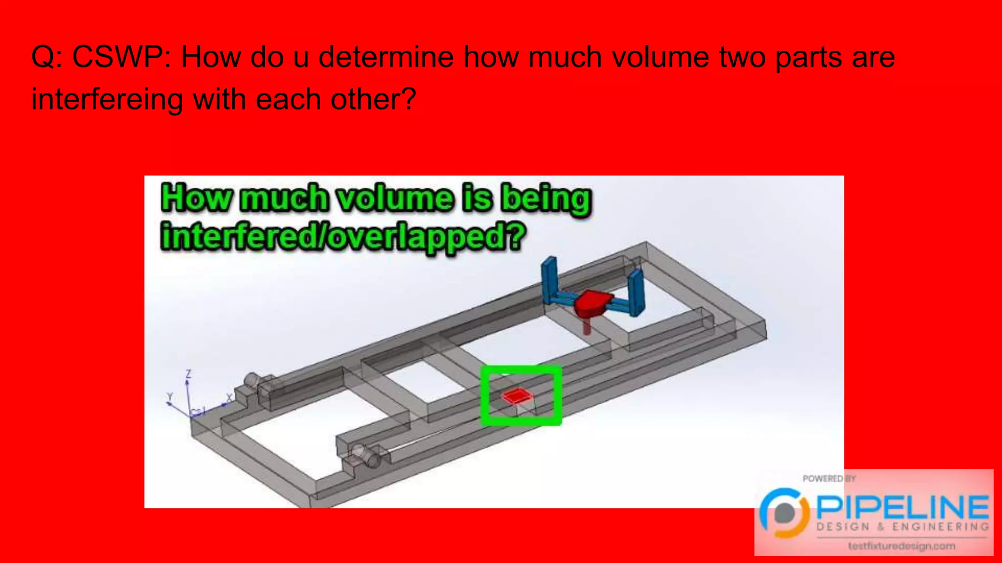 Q: CSWP: How do u determine how much volume two parts are
interfereing with each other?
 