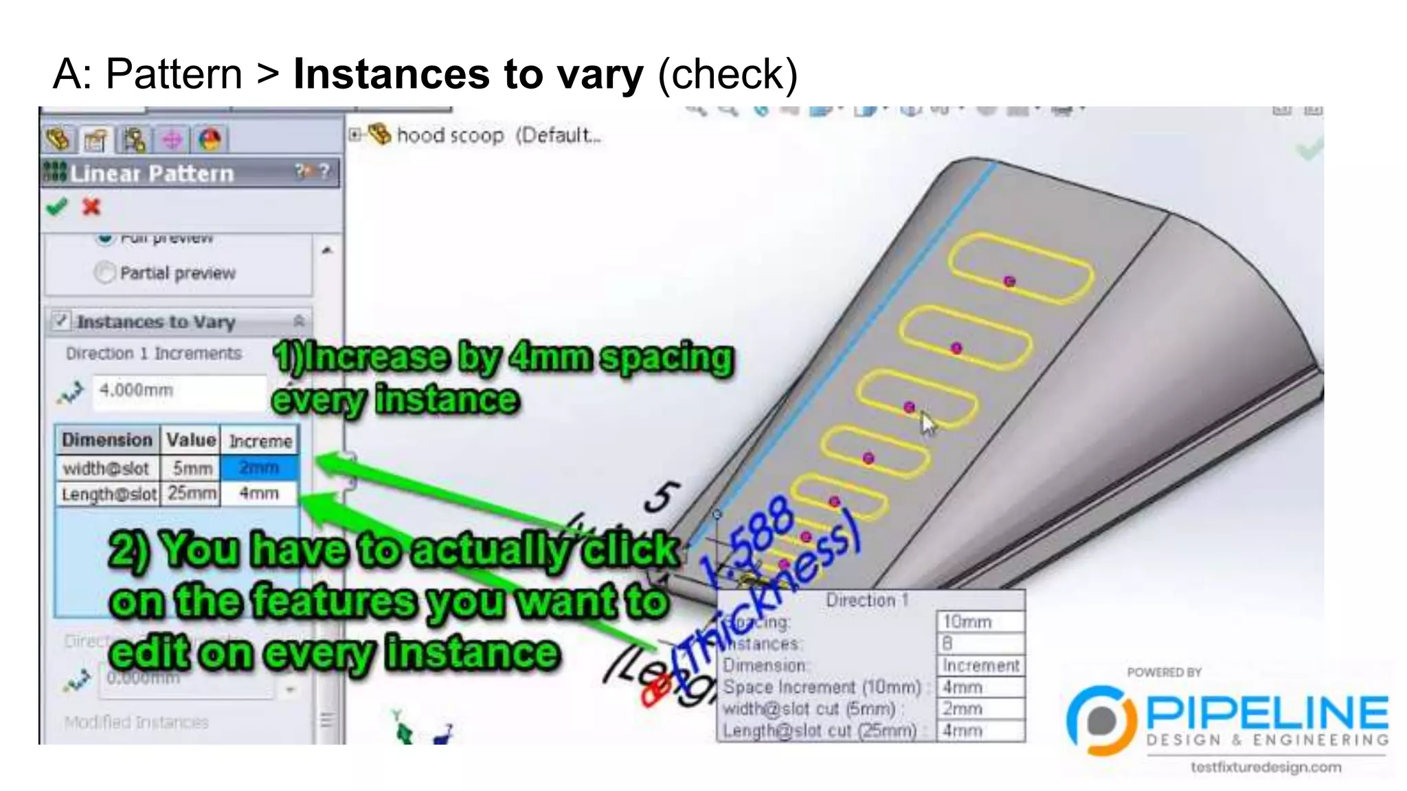 A: Pattern > Instances to vary (check)
 