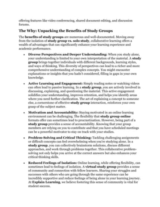Study Group Basics: What It Is, Why It Helps, How to Start | PDF