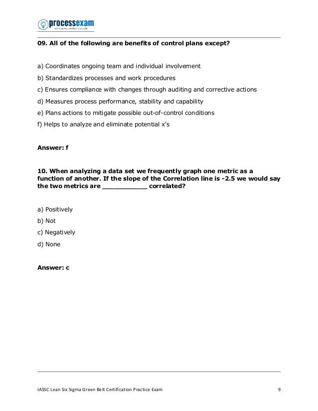 Iassc Lean Six Sigma Green Belt Study Guide