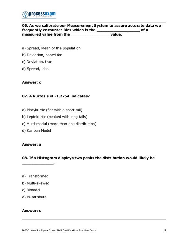 Iassc Lean Six Sigma Green Belt Study Guide