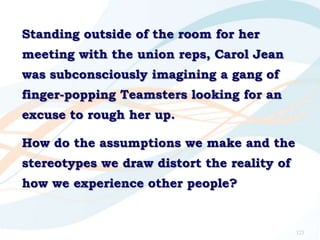 Standing outside of the room for her
meeting with the union reps, Carol Jean
was subconsciously imagining a gang of
finger...